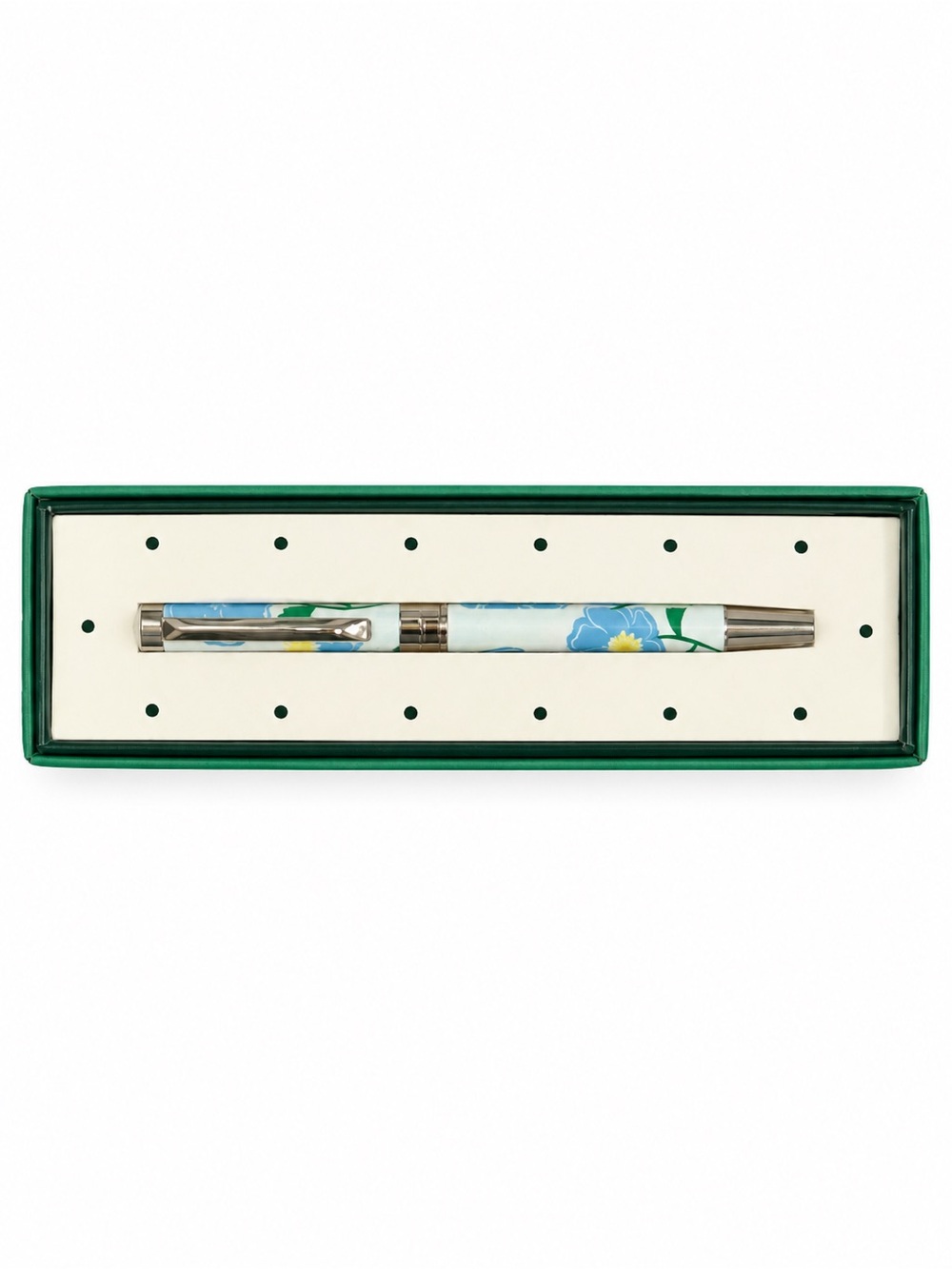 Kate Spade Sunshine Floral Ballpoint Pen Blue Floral NWT Gift Box
